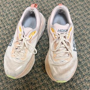 Hoka Women's Peach, Cream, and Yellow Athletic Shoes